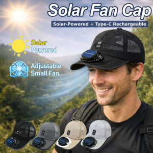 USB Rechargeable Solar Fan Hat Summer Breathable Mesh Baseball Cap with Cooling Fan for Outdoor Sport