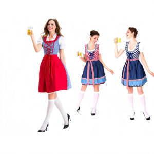 11.11 Carnival Germany Munich Red Oktoberfest Costume Bavarian National Adult Performance Costume Dress Women