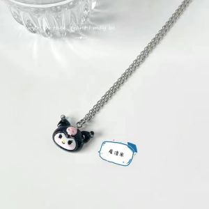 Sanrio Kuromi Student Bijou Necklace Cute Cinnamoroll Kawaii Clavicle Chain Adjustable Pendant My Melody Accessories Girls Gift