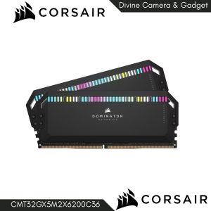CORSAIR DOMINATOR PLATINUM RGB DDR5 RAM 32GB (2x16GB) 6200MHz CL36 Intel XMP iCUE Compatible Computer Memory
