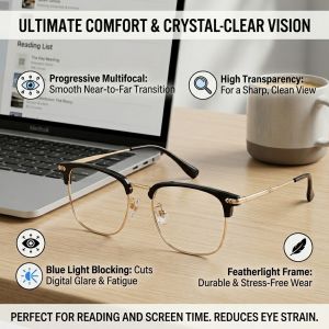 Auto Focus Reading Glasses Anti-Blue Light Eyewear for Presbyopia Adjustable Vision Eyeglasses