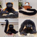 Red Ruffed Lemur Plush Soft Toy Realistic Safari Animals Stuffed Toy. 