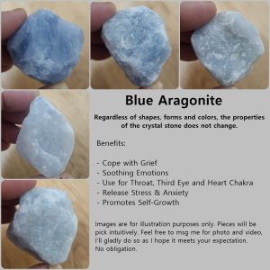 Blue Aragonite Raw Natural Crystal Stone | Spiritual Growth | Remove Negativity | Cope with trauma