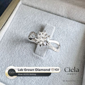 💍แหวนเพชรแท้ Lab Grown (CVD) Certificate IGI l น้ำ 100 (D Color) & เพชรล้อม 0.18 กะรัต l Silver 92.5%