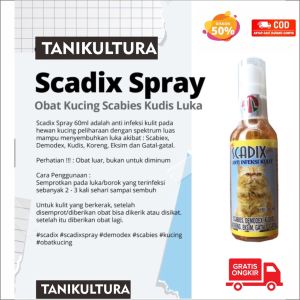 Scadix Spray Kucing Anti Infeksi Kulit Pada Kucing Anti Scabies Demodex Obat Kutu Gatal Eksim Scabies Koreng Jamur Pada Kucing 60ml