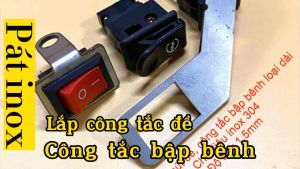 Pát inox dài lắp công tắc đề công tắc bập bênh