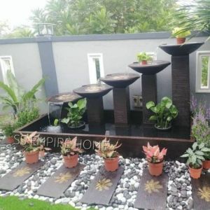 S52 Feng Shui 8x3.5 Water Pond Fountain Kolam Air Sandstone Garden Water Feature Balinese 风水流水喷泉瀑布池 Fish Waterfall Home