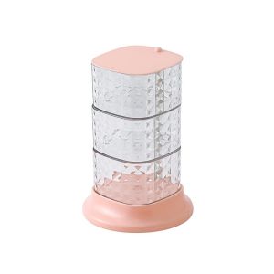 Rak Penyimpanan 3Susun Crystal / Tempat Aksesoris Perhiasan Putar 360 Derajat Aesthetic - FR GALLERY