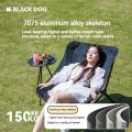 BLACKDOG DREAM MOON Black Lounger Portable Chair Outdoor Camping Ultralight Heavy Duty Reclining Relax Lounging Foldable Folding Chair 900D Oxford 7075 Aluminum up to 150kg Max Load Black Dog. 