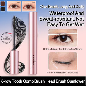Sunflower Lash Mascara Natural Volumizing Lengthening Waterproof Smudge Proof Quick Drying Formula for Long Lasting Curled Lashes with Lash Primer Base