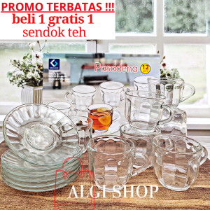 Gratis sendok teh 12pcs cangkir set kramic motif kembang terbaru box isi cangkir campur piring alas anti panas