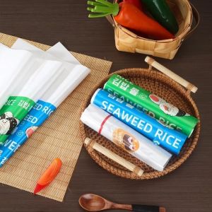 NOBLELYN 100 Pcs PP Disposable Sushi Roll Packaging Bags Wrap Plastic Bags Cartoon Print Rice Ball Packaging Bag Portable Japanese Bento Lunch Food Wrap