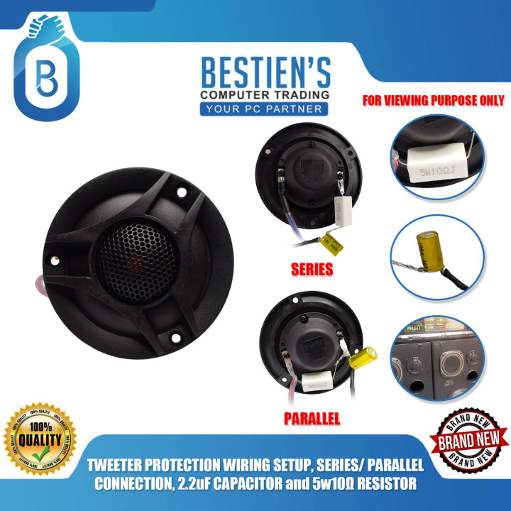 SUPER PIEZO TWEETER PT-307 w/COIL BOOSTER 4-8Ω w/ CAPACITOR