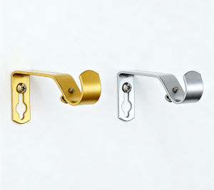 H.CHENG HOME Adjustable Curtain Rod Extendable 19mm Diameter 40cm-240cm (16-94in) Set with Mounting Bracket & Cover Gold/Silver
