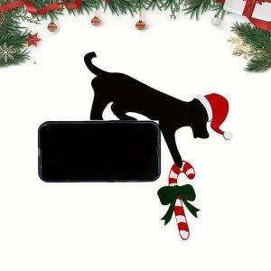 VOIDFARE Creative Christmas Door Corner Cat/Dog Shaped Funny Door Frame Corner Sign Charming Decorative Christmas Decoration Holiday Ambiance