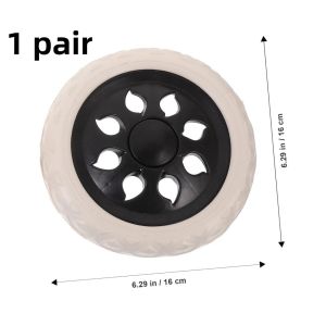 1pair EVA Solid 16cm Shopping Trolley Replacement Wheels Noiseless Rolling Cart Caster Wheels