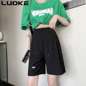 Luoke กางเกงกีฬาขาสั้นผู้หญิงเอวสูง Anti Light กางเกงโยคะ Professional รองเท้าวิ่งแฟชั่นการฝึกอบรมฟิตเนสกางเกงบาสเกตบอล