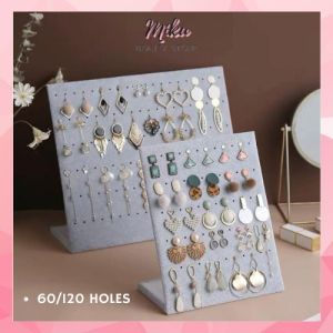 L-shape Jewelry Stand Velvet Earrings Ear Stud Holder Jewelry Display Rack Organizer