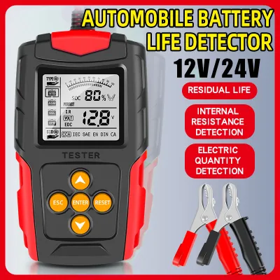 12V/24V Auto Battery Analyzer Universal Car Diagnostic Tool Digital Display Car Battery Internal Resistance Tester for Car Truck Motorcycle