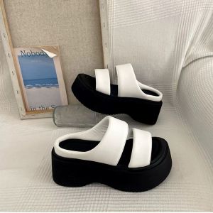 Free Shipping Beach-Style Thick-Soled Wedge Heels New 2026 Design Paired With Flip-Flops WomenS Summer Outdoor Sandals