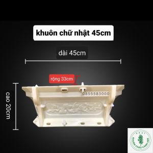 Khuôn đúc chậu cảnh chữ nhật 45 (khuôn chậu ABS có lòng trong)