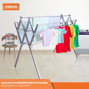 Jemuran Baju Pakaian Handuk Stainless Steel A9 T 150cm P 180cm