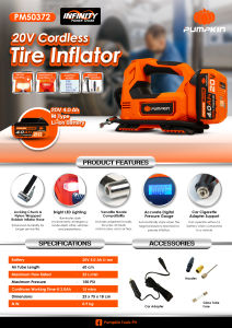 PUMPKIN CORDLESS TIRE INFLATOR (PM50372S)