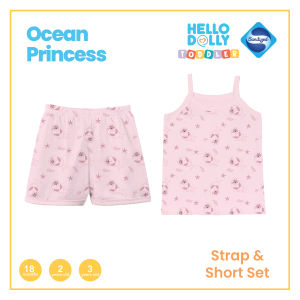 Hello Dolly Toddler Wear Sanitized -1 set Strap/Short kids for Girls ( OCEAN PRINCESS ) Kids Clothes for Girls