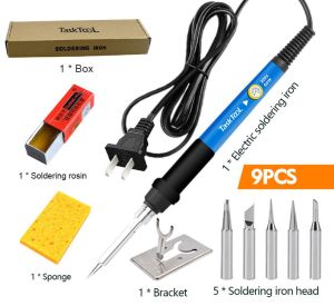 TASKTOOL 80W Soldering Iron Set LCD Digital Display Temperature Adjustable 220V EU Electric Soldering Iron Set Soldering Repair Kit