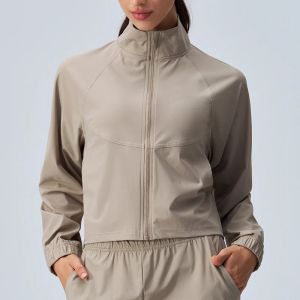 WomenS Athletic Workout Running Track Full Zip Cropped Jackets UPF 50+ Sun Protection Long Sleeve Workout Shirts Yoga Gym Top