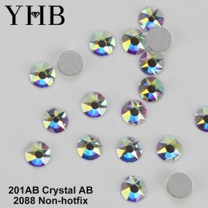 2026 YHB 2088 High Quality 16facet Hotfix Non-Hofix Cold Fixation White Crystal AB Stass Flatback Rhinestones DiY Nail Art