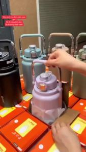 (Tặng túi vải) Bình giữ nhiệt Y17 dáng lùn miệng rộng mẫu mới WBAOL inox 304 có ống hút tiện lợi