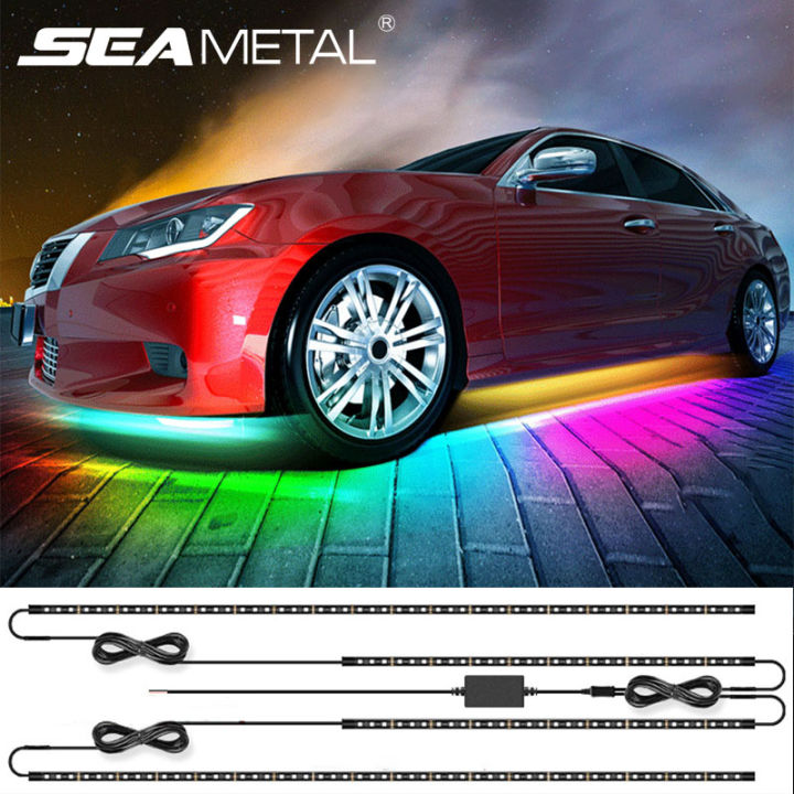 Car Underglow Lights 6Pcs Bluetooth Led Strip Lights with Dream Color