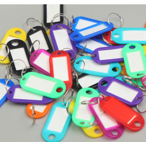 10PCS/50PCS Random Color Plastic PP Keychain Tag Luggage Tag Hotel Number Classification Key Card ID Tag Name Keychain