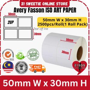 PREMIUM Blank Barcode Label 50mm x 30mm AP Sticker 50x30 2up 2panels  Avery Fassion Strong Adhesive 21SOS Premium Quality Art Paper AP Strong Glue Use With Thermal Ribbon with ISO Quality report [2500pcs per roll]