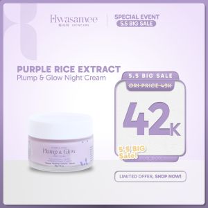 HWASAMEE - Night Cream Purple Rice Extrac Moisturizer & Anti Aging Cream Untuk Perawatan Siang Dan Malam 30g
