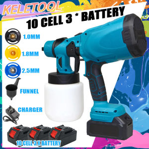 Cordless Paint Spray Gun with 3 Nozzles Sprayer Gun Cordless Airless Paint Machine Electric Handheld Spray Gun Paint Sprayers