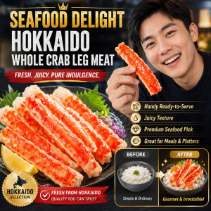 Natural King Crab Stick Real Crab Meat Whole Leg Hokkaido Selected Frozen Seafood Product High in Protein