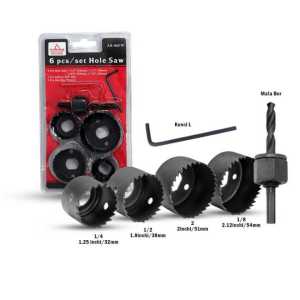 Hole Saw Kit 16pcs Mata Bor Pelubang Kayu Pipa Paralon PVC Hidroponik Plastik Aluminium Plat Seng Playwood Mdf Lemari Furniture