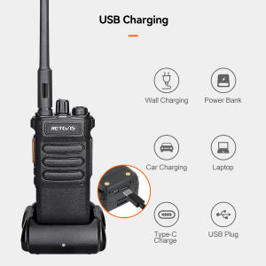 Retevis RT86 Walkie Talkie Professional Two Way Radio Long Range Type-C Communication Radio for Outdoor Business Farm