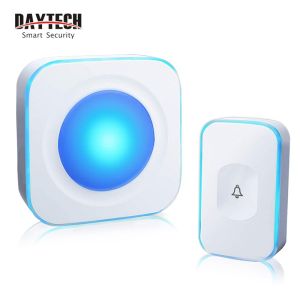 DAYTECH DB16 Wireless Loceng Rumah - Jarak 300M Bertahan Air IP55 Isyarat LED Berkelip 36 Bunyi Ringtone 0 - 110dB Sesuai Rumah / Kedai / Jagaan Orang Tua / Orang Tuli - Plug UK