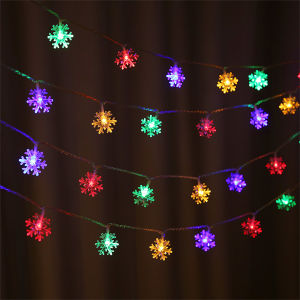 VIVOLILV 2-3 Days Delivery⚡️20/100 LED Solar Snowflake Light String With 8 Modes Outdoor Waterproof Solar Charging Energy-saving Light String For Holidays Birthdays Weddings Parties Gardens And New Year Atmosphere