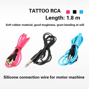 RCA Cable for Tattoo Machine 1.8M | Silicone Thick Connection Wire for Rotary Pen Professional Tattoo Power Supply Line