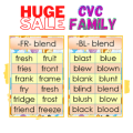 Flashcards for kids CVC Family / Short AEIOU / Long AEIOU / Blended words / Reading / Kids / School Materials / Learning / Kinder / Preschool / Essential Pang Bata / Essential For Home Schooling / Kids / Learn / Read / Write. 