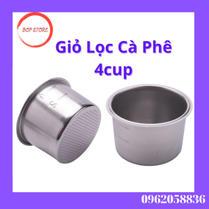 Giỏ Lọc 4 cup Phin Lọc Thay Thế Máy Pha Cà Phê INOX size 51mm