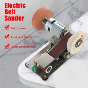 Mini Electric Belt Sander DIY Polishing Grinding Machine Cutter Edges Sharpener Multifunctional Woodworking Grinder