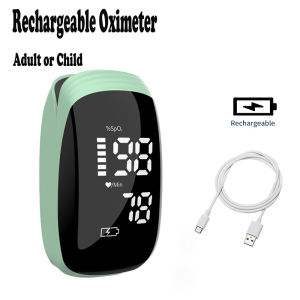 Oximeter Finger Pulse USB Rechargeable Lanyard Fingertip Pulse Oximeter Blood Oxygen Saturation Monitor Digital LED Display For Adults Child