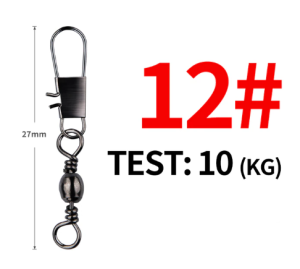 FishTrip Swivels Fishing Connector Pin Bearing Rolling Swivel Snap Fast lock Clips Lure Fishhook Fishing Tackle