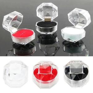 20 Pcs/set Acrylic Transparent Mini Ring Box Plastic Jewelry Box Crystal Packaging Box Earring Box