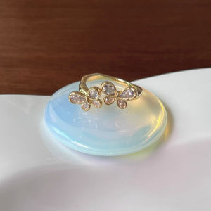 🔥IVY Butterfly Four Leaf Clover Ring Women Niche Design Adjustable Ring High-end Open Ring